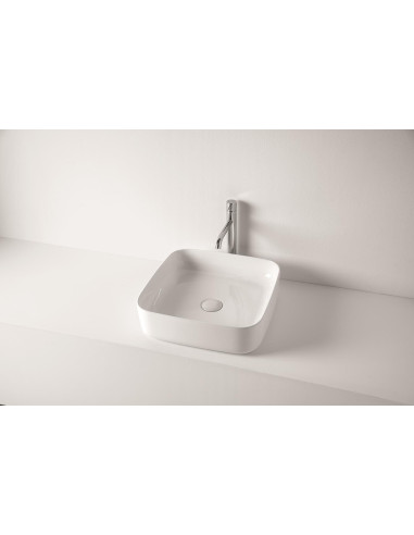 Uz galda virsmas liekamā apaļa izlietne ON 43x43x12 cm, balts matēts - 3