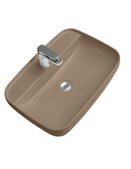 Izlietne uz galda Tribeca 60x43x15 cm, lazdu riekstu matēts - 1 Izlietne uz galda Tribeca 60x43x15 cm, lazdu riekstu matēts - 1