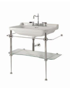 WALDORF konstrukcija izlietnei 80cm ar stikla plauktu, hromēts - 1 2