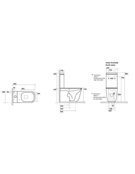 Brīvi stāvošs poda komplekts Tribeca, lazdu riekstu matēts (511781 + 378181 + 750990), bez sēdekļa - 3