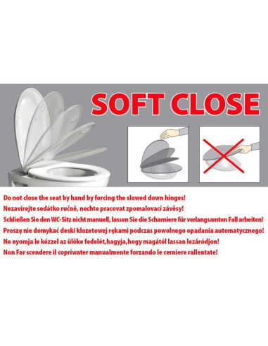 AQUATECH SLIM Soft Close tualetes sēdeklis, balts/hroms - 2