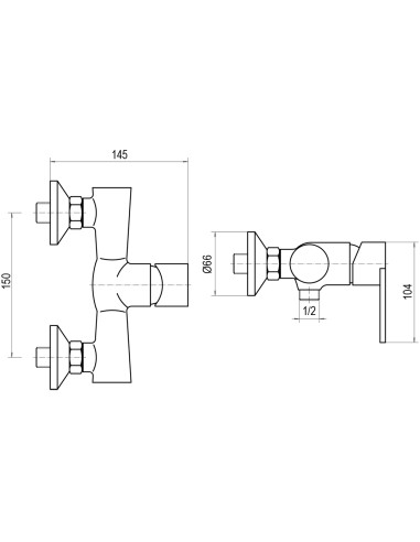 Dušas krāns bez komplekta MG-1940, GAUJA