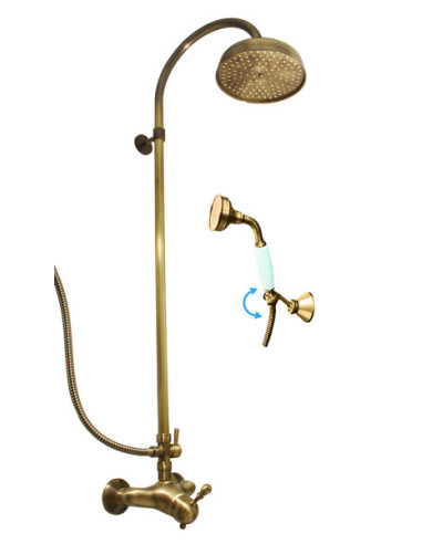 Смеситель для душа с душевым гарнитуром ЛАБЕ БРОНЗА - Barva Stará mosaz (Bronz),Rozměr 150 mm
