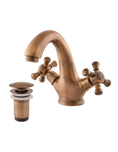 Смеситель для умывальника МОРАВА РЕТРО в бронзе - Barva Stará mosaz (Bronz),Rozměr 3/8'' 2