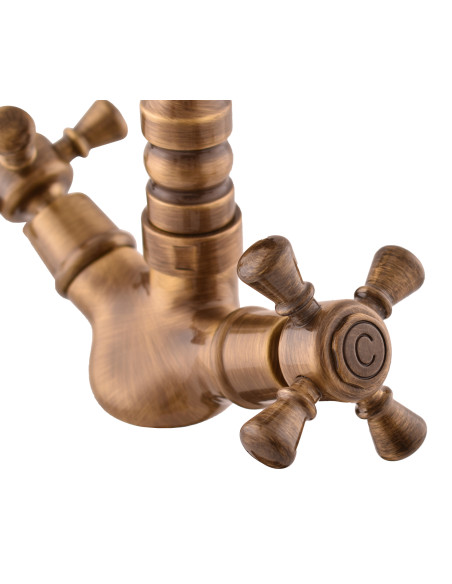Смеситель для раковины МОРАВА РЕТРО в бронзе - Barva Stará mosaz (Bronz),Rozměr 1/2''