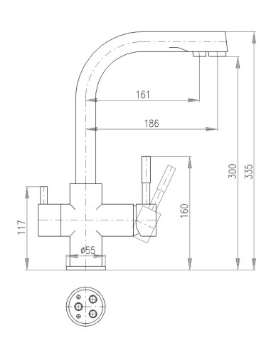 Смеситель кухонный СЕНА - Barva Chrom,Rozměr 3/8''