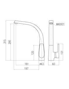 Смеситель для кухни - Barva Chrom,Rozměr 3/8'' 2