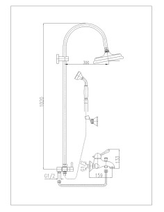 Смеситель для душа с душевым гарнитуром ЛАБЕ - Barva Chrom,Rozměr 150 mm 2