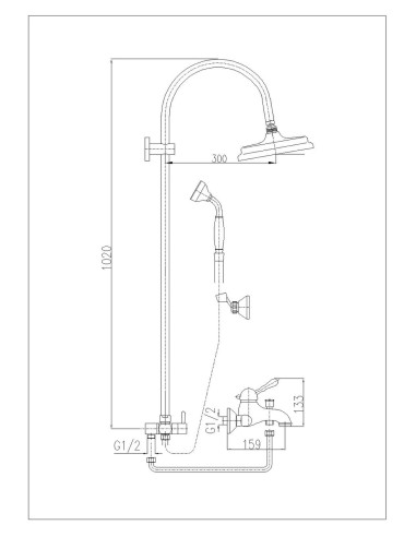 Смеситель для душа с душевым гарнитуром ЛАБЕ - Barva Chrom,Rozměr 150 mm