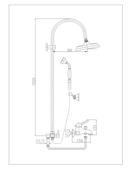 Смеситель для душа с душевым гарнитуром ЛАБЕ - Barva Chrom,Rozměr 150 mm