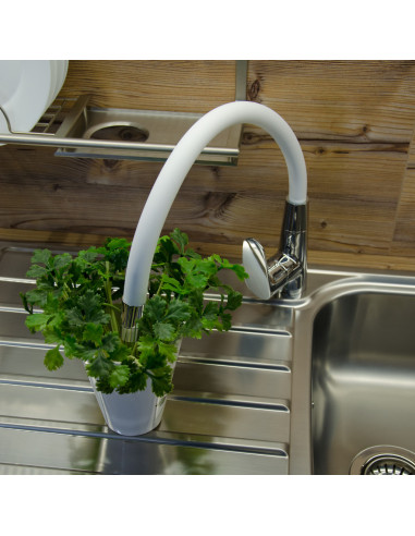 Смеситель кухонный АМУР - Barva chrom/bílá,Rozměr 3/8''