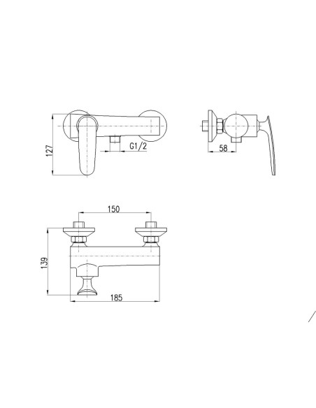 Смеситель для душа ТИГРИС ХРОМ - Barva Chrom,Rozměr 150 mm Смеситель для душа ТИГРИС ХРОМ - Barva Chrom,Rozměr 150 mm
