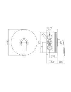 Смеситель для душа ТИГРИС ХРОМ - Barva Chrom 2
