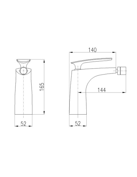 Смеситель для биде ТИГРИС - Barva Chrom,Rozměr 1/2''