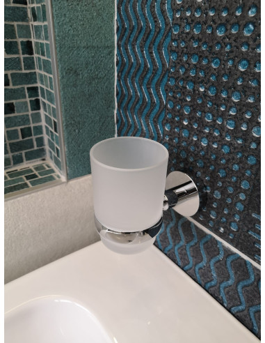 Стакан настенный с держатель Аксессуар для ванной COLORADO - Barva Chrom