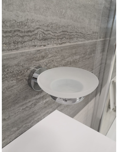 Мыльница стеклянная с настенным держателем Аксессуар для ванной COLORADO - Barva Chrom Мыльница стеклянная с настенным держателем Аксессуар для ванной COLORADO - Barva Chrom