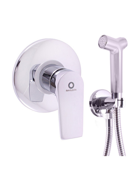 Смеситель для биде скрытого монтажа с с стоп вентилем в держателе и гигиеническим душем КОЛОРАДО - Barva Chrom