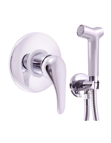 Смеситель для биде скрытого монтажа с стоп вентилем в держателе и гигиеническим душем  - Barva Chrom,Typ ručky SA042 Смеситель для биде скрытого монтажа с стоп вентилем в держателе и гигиеническим душем  - Barva Chrom,Typ ručky SA042