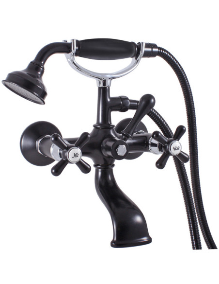 Смеситель для ванной МОРАВА РЕТРО ЧЕРНЫЙ/ХРОМ - Barva černá matná/chrom,Rozměr 150 mm Смеситель для ванной МОРАВА РЕТРО ЧЕРНЫЙ/ХРОМ - Barva černá matná/chrom,Rozměr 150 mm