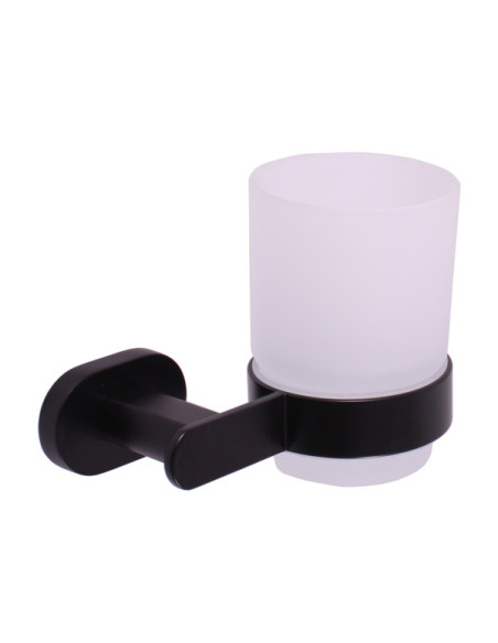 Стакан с держателем ЧЕРНЫЙ МАТОВЫЙ  Аксессуар для ванной ЮКОН - Barva Černá matná Стакан с держателем ЧЕРНЫЙ МАТОВЫЙ  Аксессуар для ванной ЮКОН - Barva Černá matná