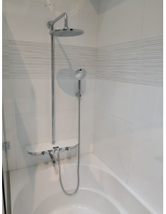 Смеситель для ванной/душа MURRAY NEW,телескопическая штанга - Barva sklo/bílá/teleskopická tyč 2