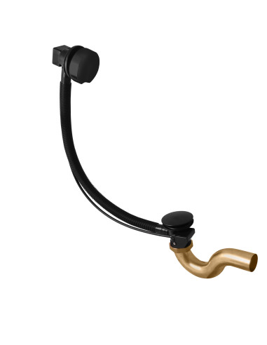 Сифон для ванной автомат металлический ЧЕРНЫЙ МАТОВЫЙ - Barva plast,Rozměr 600 mm