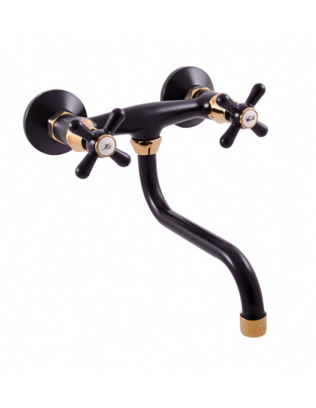 Смеситель для раковины и кухни МОРАВА - Barva černá matná/zlato,Rozměr 150 mm Смеситель для раковины и кухни МОРАВА - Barva černá matná/zlato,Rozměr 150 mm