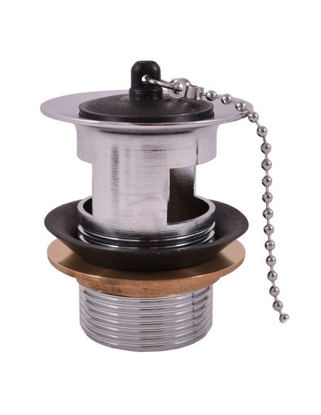 Водослив для умывальника  5/4'' с резиновой пробкой ХРОМОВЫЙ - Barva Chrom Водослив для умывальника  5/4'' с резиновой пробкой ХРОМОВЫЙ - Barva Chrom