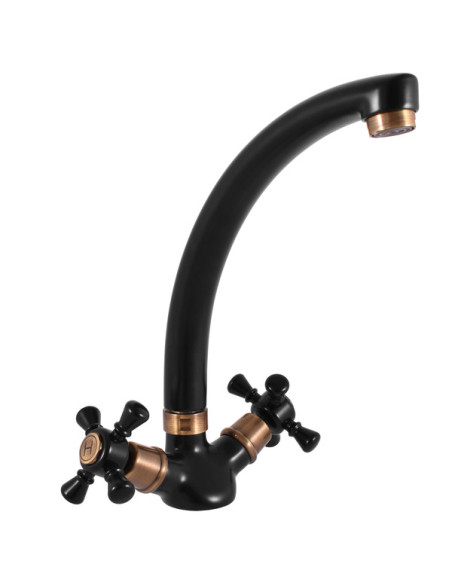 Смеситель для умывальника МОРАВА РЕТРО ЧЕРНЫЙ МАТОВЫЙ/БРОНЗА - Barva Černá matná/Stará mosaz (Bronz),Rozměr 3/8''