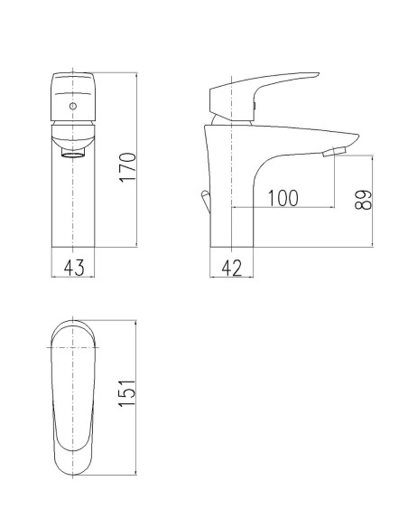 Смеситель для умывальника АМУР - Barva chrom - plastová výpusť,Rozměr 1/2''