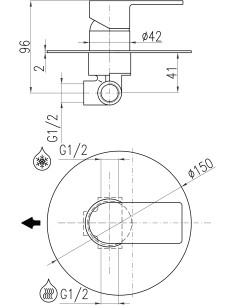Built-in shower lever mixer NIL GOLD ROSE – brushed matt - Barva ZLATÁ RŮŽOVÁ - kartáčovaná ,Povrchová úprava PVD - 1 2