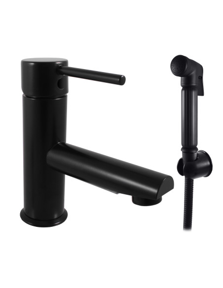 Смеситель для умывальника с гигиеническим душем СЕНА ЧЕРНЫЙ - Barva Černá matná,Rozměr 1/2'' Смеситель для умывальника с гигиеническим душем СЕНА ЧЕРНЫЙ - Barva Černá matná,Rozměr 1/2''