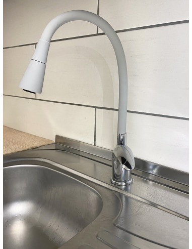 Смеситель кухонный с флексибильным изливом и душем САЗАВА - Barva chrom/šedá,Rozměr 3/8'',Typ ručky SA006.0/13S