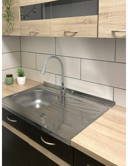 Смеситель кухонный с флексибильным изливом и душем САЗАВА - Barva chrom/šedá,Rozměr 3/8'',Typ ručky SA306.0/13S