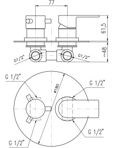 Built-in shower lever mixer NIL GOLD ROSE – brushed matt - Barva ZLATÁ RŮŽOVÁ - kartáčovaná ,Povrchová úprava PVD - 1 2