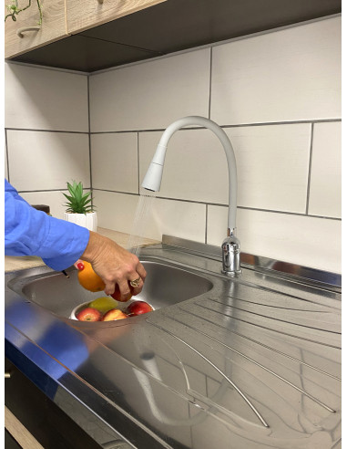 Смеситель кухонный с флексибильным изливом и душем САЗАВА - Barva chrom/šedá,Rozměr 3/8'',Typ ručky SA306.0/13S