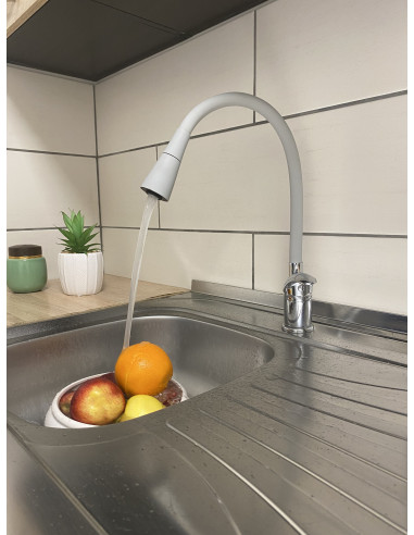 Смеситель кухонный с флексибильным изливом и душем САЗАВА - Barva chrom/šedá,Rozměr 3/8'',Typ ručky SA306.0/13S