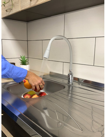 Смеситель кухонный с флексибильным изливом и душем САЗАВА - Barva chrom/šedá,Rozměr 3/8'',Typ ručky SA506.0/13S