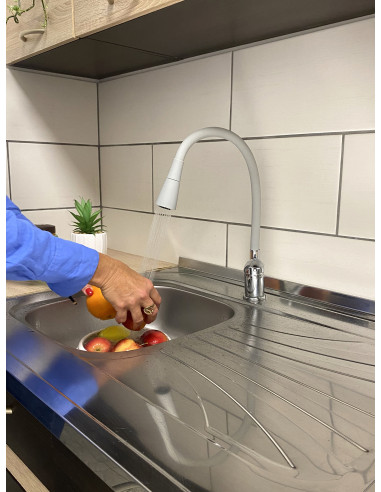 Смеситель кухонный с флексибильным изливом и душем САЗАВА - Barva chrom/šedá,Rozměr 3/8'',Typ ručky SA506.0/13S