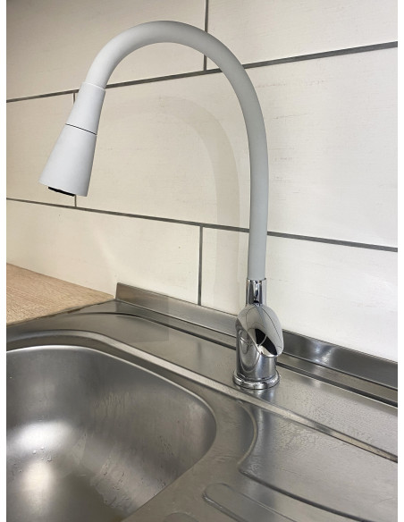 Смеситель кухонный с флексибильным изливом и душем САЗАВА - Barva chrom/šedá,Rozměr 1/2'',Typ ručky SA306.5/13S