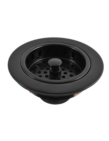 Донный клапан сифона для мойки 6/4'' с нержавеющей peшeткой  ЧЕРНЫЙ MАТОВЫЙ  - Barva Černá matná