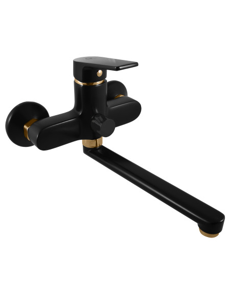 Смеситель для ванной и раковины КОЛОРАДО ЧЕРНЫЙ МАТОВЫЙ/ЗОЛОТО - Barva černá matná/zlato,Rozměr 100 mm
