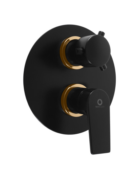 Смеситель для душа с керамическим переключателем КОЛОРАДО ЧЕРНЫЙ МАТОВЫЙ/ЗОЛОТО - Barva černá matná/zlato Смеситель для душа с керамическим переключателем КОЛОРАДО ЧЕРНЫЙ МАТОВЫЙ/ЗОЛОТО - Barva černá matná/zlato