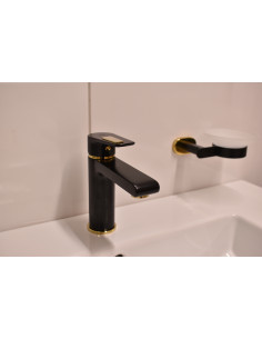 Смеситель для умывальника КОЛОРАДО ЧЕРНЫЙ/ЗОЛОТО - Barva černá matná/zlato,Rozměr 1/2'' 2