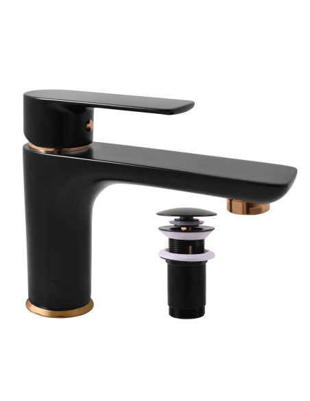 Смеситель для умывальника с CLICK-CLACK VLTAVA ЧЕРНЫЙ МАТОВЫЙ/ЗОЛОТО  - Barva černá matná/zlato,Rozměr 1/2'' Смеситель для умывальника с CLICK-CLACK VLTAVA ЧЕРНЫЙ МАТОВЫЙ/ЗОЛОТО  - Barva černá matná/zlato,Rozměr 1/2''
