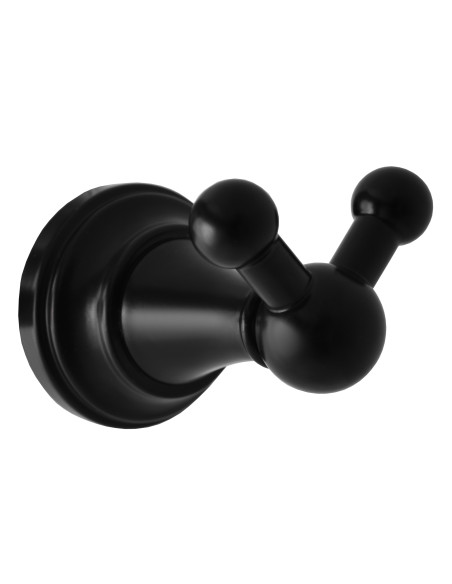 Крючок двойной ЧЁРНЫЙ МАТНЫЙ Аксессуар для ванной МОРАВА РЕТРО  - Barva Černá matná Крючок двойной ЧЁРНЫЙ МАТНЫЙ Аксессуар для ванной МОРАВА РЕТРО  - Barva Černá matná