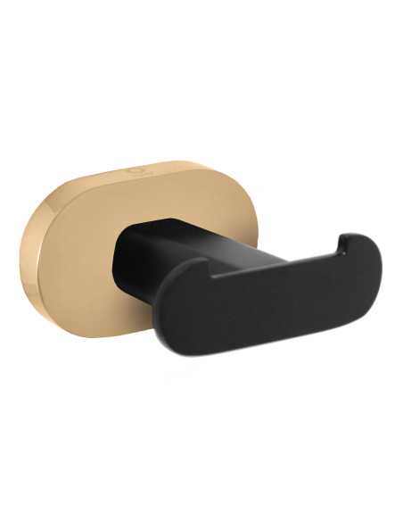 Крючок двойной ЧЕРНЫЙ МАТОВЫЙ/ЗОЛОТО Аксессуар для ванной ЮКОН  - Barva černá matná/zlato Крючок двойной ЧЕРНЫЙ МАТОВЫЙ/ЗОЛОТО Аксессуар для ванной ЮКОН  - Barva černá matná/zlato