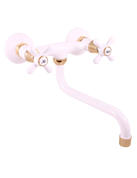 Смеситель для раковины МОРАВА РЕТРО БЕЛЫЙ/ЗОЛОТО - Barva bílá/zlato,Rozměr 150 mm Смеситель для раковины МОРАВА РЕТРО БЕЛЫЙ/ЗОЛОТО - Barva bílá/zlato,Rozměr 150 mm