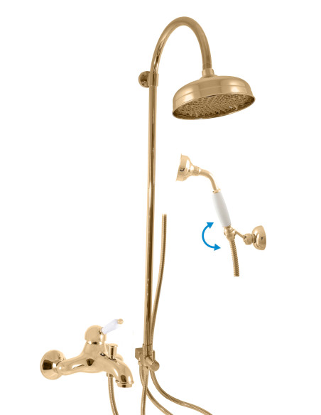 Смеситель для ванны с душевым гарнитуром ЛАБЭ ЗОЛОТОЙ - t-id-4132 Смеситель для ванны с душевым гарнитуром ЛАБЭ ЗОЛОТОЙ - t-id-4132