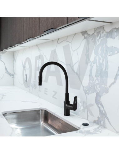 КОЛОРАДО Смеситель кухонный с гибким изливом   ЧЕРНЫЙ МАТОВЫЙ - Barva Černá matná,Rozměr 1/2''